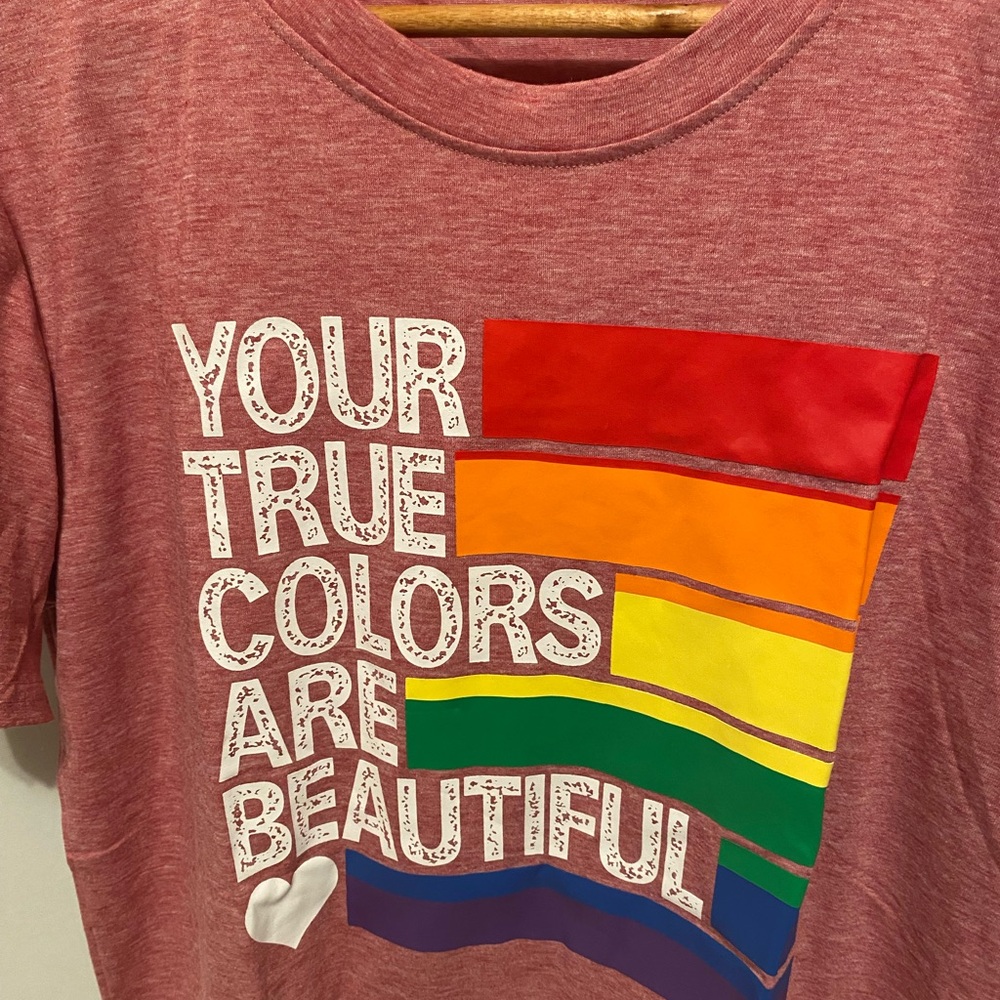 Red Graphic Tee - Your True Colors Are Beautiful